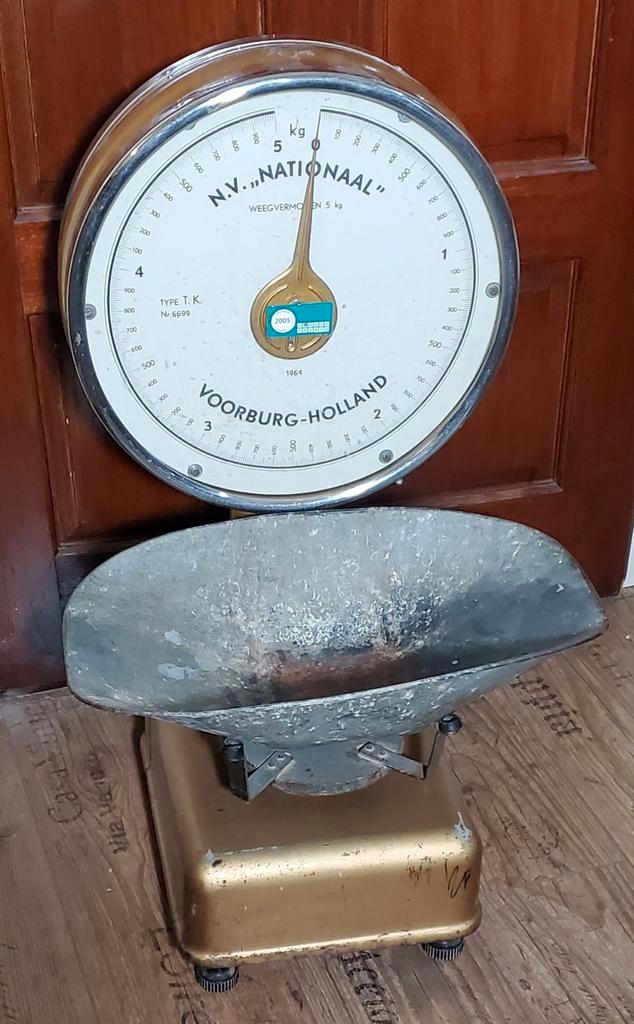 Vintage N.V. Nationaal Kruideniersweegschaal, Antiek en Kunst, Antiek | Overige Antiek, Ophalen