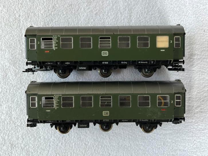 2x Fleischmann 5091 2e klas DB rijtuigen 3-as, Hobby en Vrije tijd, Modeltreinen | H0, Gebruikt, Wagon, Gelijkstroom, Fleischmann