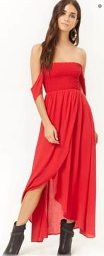 rode off shoulder jurk strapless maat L, Ophalen of Verzenden, Zo goed als nieuw, Rood, Boven de knie