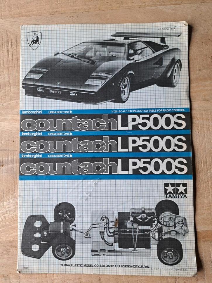 Tamiya Lamborghini Countach LP500S handleiding, Hobby en Vrije tijd, Modelbouw | Auto's en Voertuigen, Gebruikt, Auto, Groter dan 1:32