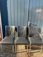 Leren stoelen 3 stuks (45 x 45 x 93), Ophalen of Verzenden, Gebruikt, Vijf, Zes of meer stoelen