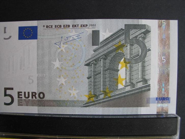 5 euro biljet Finland L Trichet niet in omloop geweest, UNC, Postzegels en Munten, Bankbiljetten | Europa | Eurobiljetten, Los biljet