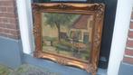 Schilderij olieverf Holland Baks boerderij landschap kippen, Ophalen of Verzenden