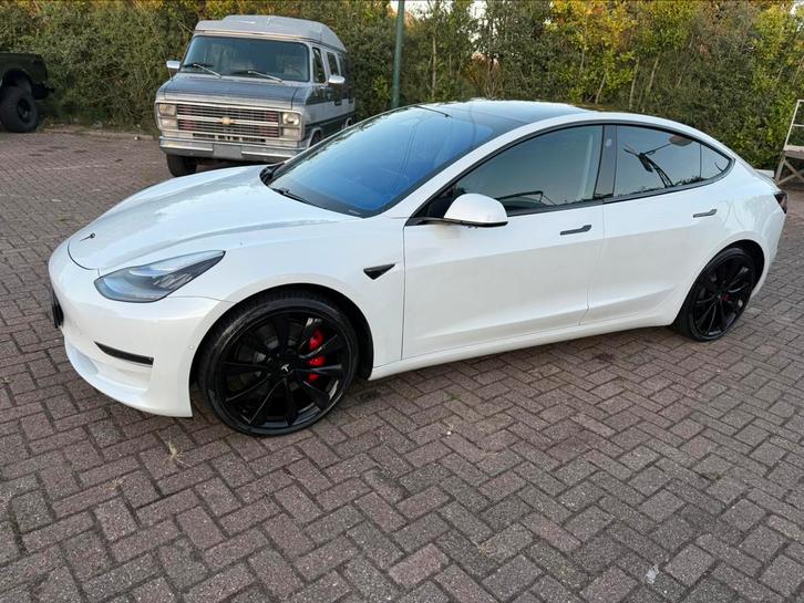 Tesla Model 3 Performance 2019, Auto's, Tesla, Particulier, Model 3, Elektrisch, Sedan, Automaat, Origineel Nederlands, Wit, Zwart