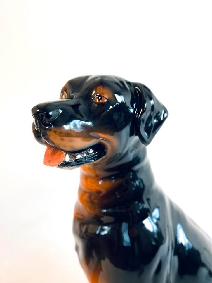 Vintage XL keramieken Rottweiler, Italië ‘60, Verzamelen, Beelden en Beeldjes, Zo goed als nieuw, Dier, Ophalen of Verzenden