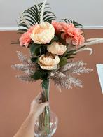 Vaas met kunst bloemen boeket, Ophalen of Verzenden, Zo goed als nieuw