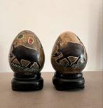 Stenen eieren met Afrikaanse schildering, Antiek en Kunst, Ophalen of Verzenden