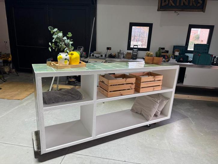 Buitenkeuken op wielen!, Tuin en Terras, Buitenkeukens, Nieuw, Houtskool, Vrijstaand, Ophalen