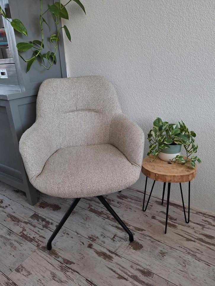 Bree's New World Kiq deLuxe draaibare (kuip)stoel, stof&leer, Huis en Inrichting, Stoelen, Zo goed als nieuw, Eén, Leer, Stof