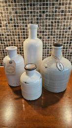 Set vazen (4 stuks), Ophalen, Zo goed als nieuw, Glas, Minder dan 50 cm