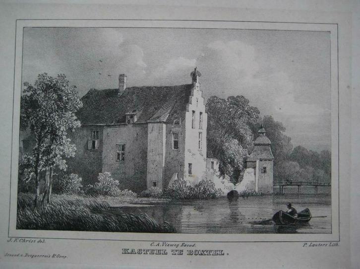 03 /  Boxtel het Kasteel Litho  1846, Antiek en Kunst, Kunst | Litho's en Zeefdrukken, Ophalen of Verzenden