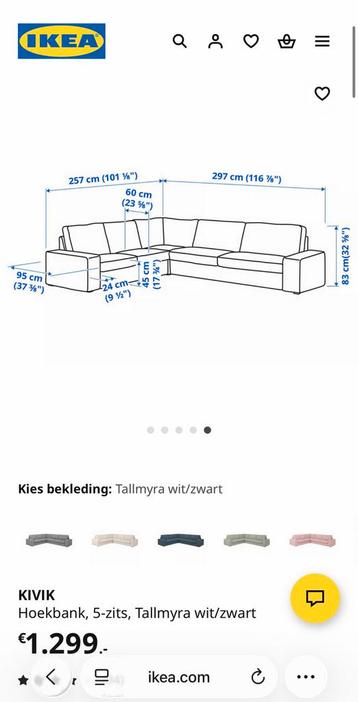 Kivik 5-zits Hoekbank Ikea - grijs - afbeelding 3