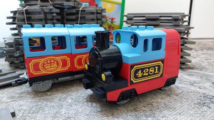 Duplo Treinset - 50 Delen spoor + Trein & Wagon, Kinderen en Baby's, Speelgoed | Duplo en Lego, Gebruikt, Duplo, Complete set