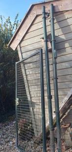 heras tuinpoort 100 breed  bij 190 hoog  met palen, Tuin en Terras, Ophalen, Gebruikt, Draaipoort, 150 tot 200 cm