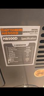 HUTTENBERG H8500D Diesel Aggregaat Generator, Doe-het-zelf en Verbouw, Ophalen, Gebruikt, Dieselolie, Geluidgedempt