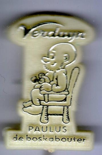 Paulus de bos kabouter Verduin zilver op wit speldje( T_078) beschikbaar voor biedingen