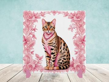 Bengaal Delfts Roze tegel incl houder beschikbaar voor biedingen