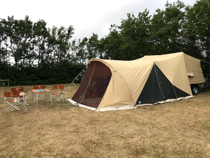 Aart Kok Kavango Tent & Trailer 2017 als nieuw, Caravans en Kamperen, Vouwwagens, Aart Kok, tot en met 6, Beige, Aanwezig, Ophalen