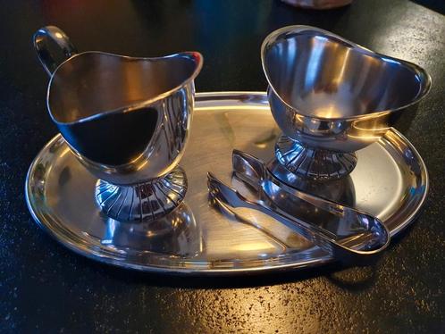 Schitterend 4-delig antiek verzilverd douwe egberts roomstel, Antiek en Kunst, Antiek | Goud en Zilver, Ophalen of Verzenden