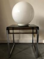 Vintage tafellamp/vloerlamp met glazen bol, Huis en Inrichting, Lampen | Vloerlampen, Gebruikt, Ophalen, Glas