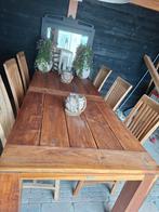 LIFE tuintafel TEAK met stoelen, Ophalen, Gebruikt, Teakhout, 8 zitplaatsen