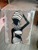 Prachtig schilderij Afrikaanse vrouw, Antiek en Kunst, Kunst | Schilderijen | Modern, Ophalen of Verzenden