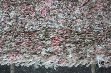 Vloerkleed ENJOY Shaggy hoogpolig roze bruin creme 200x290 beschikbaar voor biedingen