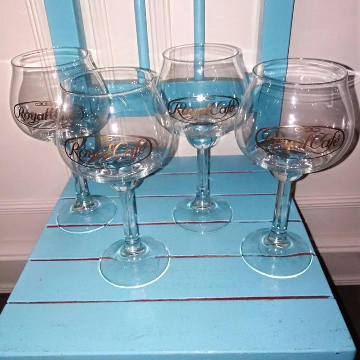 Irish Coffee Royal Café Gold Royal Leerdam 4 stuks, Huis en Inrichting, Keuken | Servies, Gebruikt, Glas of Glazen, Overige stijlen