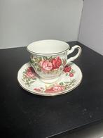 Vintage Queen Anne Theekopje & Schotel - Bloemenmotief, Ophalen of Verzenden