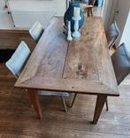 Teak houten tafel met lade, Ophalen, Gebruikt