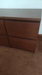 Malm ladenkast 2 lades, bruin., Huis en Inrichting, Ophalen, Gebruikt, 50 tot 100 cm, 3 of 4 laden