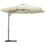 Parasol met stalen paal 300 cm zandwit gratis bezorgd, Ophalen of Verzenden, Nieuw, 3 tot 4 meter, Zweefparasol