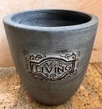 Living Bloempot grijs, diameter 20 cm, Rond, Ophalen of Verzenden, Zo goed als nieuw, Balkon