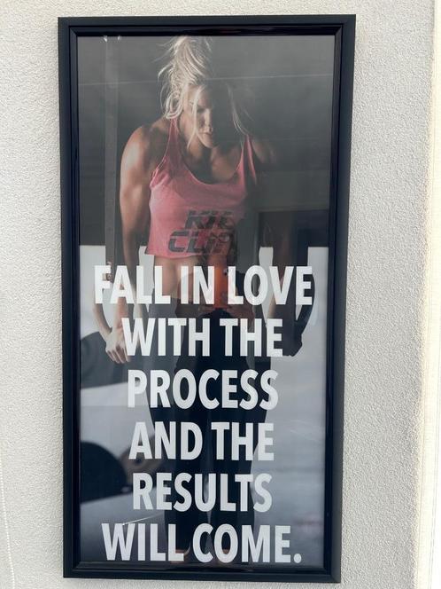 Inspirerende Fitness Poster ingelijst in zwarte lijst, Huis en Inrichting, Woonaccessoires | Schilderijen, Tekeningen en Foto's
