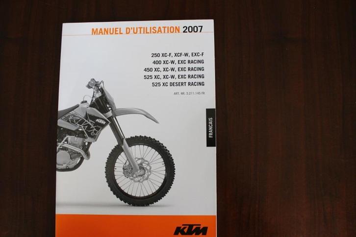 KTM 250 400 450 525 2007 manual d'utilisation XC EXC Racing, Motoren, Handleidingen en Instructieboekjes, Overige merken, Ophalen of Verzenden