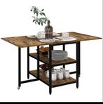 •pvouwbare eettafel, industriële stijl, 140cmx80cmx75 cm, br, Ophalen of Verzenden, Nieuw