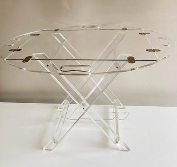 Jaren 80 design plexiglas bijzettafel beschikbaar voor biedingen
