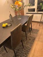 2 groene Rowin eetkamerstoelen van Leen Bakker, Huis en Inrichting, Stoelen, Ophalen, Twee, Overige kleuren, Zo goed als nieuw