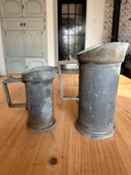 2x tinnen maatbekers, opknappertjes, Antiek en Kunst, Ophalen of Verzenden