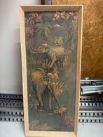 Vintage 'Elephant Family' Print van R. Samaraweera, Ophalen of Verzenden