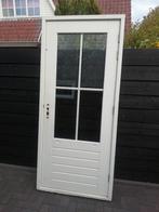Merbau kozijn met deur en thermopane 222 x 99 cm, Doe-het-zelf en Verbouw, Kozijnen en Schuifpuien, Deurkozijn, Zo goed als nieuw