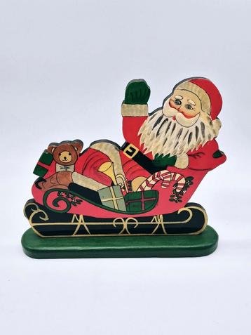 Vintage Houten Kerstdecoratie - Handbeschilderd beschikbaar voor biedingen