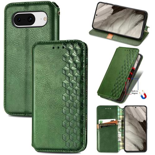 Luxe PU Lederen Wallet Case Set voor Google Pixel 8 _ Groen, Telecommunicatie, Mobiele telefoons | Hoesjes en Frontjes | Overige merken