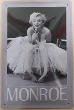 Marilyn Monroe zittend relief reclamebord van metaal deco