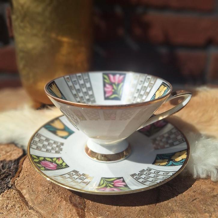 Vintage kop en schotel 11,  "Winterling"  Röslau 17, Antiek en Kunst, Antiek | Servies los, Ophalen of Verzenden