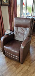 Lederen luxe relax fauteuil, Ophalen, Gebruikt, 50 tot 75 cm, Leer
