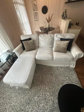 Ikea witte Ektorp 3-zitsbank + hocker