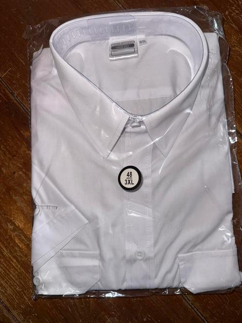 Wit overhemd korte mouw, Kleding | Heren, Grote Maten, Zo goed als nieuw, Overhemd, Wit, Ophalen of Verzenden