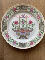 Antieke Franse Chinese stijl famille rose porseleinen bord, Ophalen of Verzenden