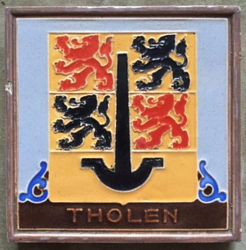 tegel Wapen van Tholen Westraven Randoe Haarlem antiek, Antiek en Kunst, Antiek | Wandborden en Tegels, Ophalen of Verzenden